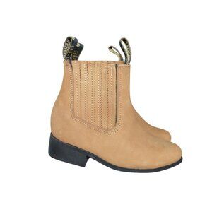 Botines El Gallo Kids Suede Leather Western Slip On Charro Boots Boys Size 13C